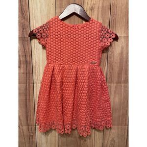 Mayoral 116cm 5-6 year toddler girl coral lace dress